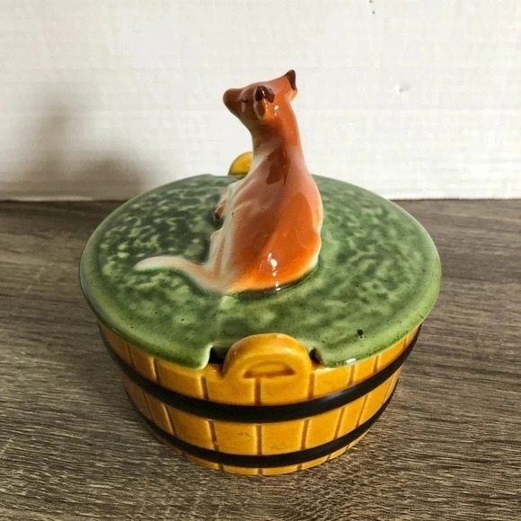 Vtg Portugal Pottery Butter  Dish - Picture 4 of 9